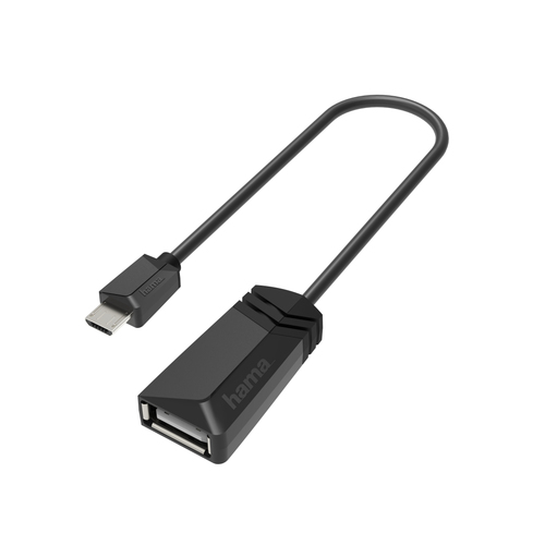 Hama 00200308 Kabeladapter Micro-USB USB Typ-A Schwarz