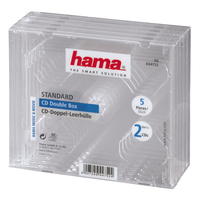 Hama CD Double Jewel Case, Pack 5 2 Disks Transparent