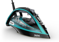 Tefal Ultimate Pure FV9844 Bügeleisen Trocken- & Dampfbügeleisen Durilium Selbstreinigende Grundplatte 3200 W Schwarz, Blau