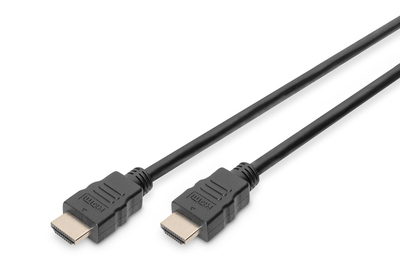 Digitus HDMI High Speed Anschlusskabel, Typ A St/St, 2.0m, m/Ethernet, Ultra HD 60p, gold, sw