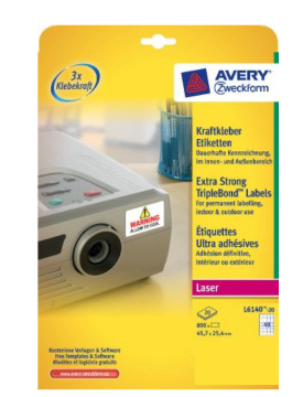 Avery L6140-20 selbstklebende Etikette