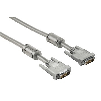 Hama DVI Connecting Cable Single Link DVI Plug - DVI Plug, 1.8m