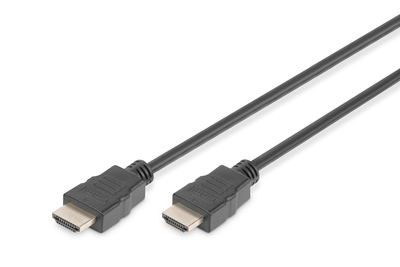 Digitus HDMI Standard Anschlusskabel, Typ A SSt/St, 2.0m, m/Ethernet, Full HD, gold, sw