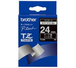 Brother Gloss Laminated Labelling Tape - 24mm, White/Black
