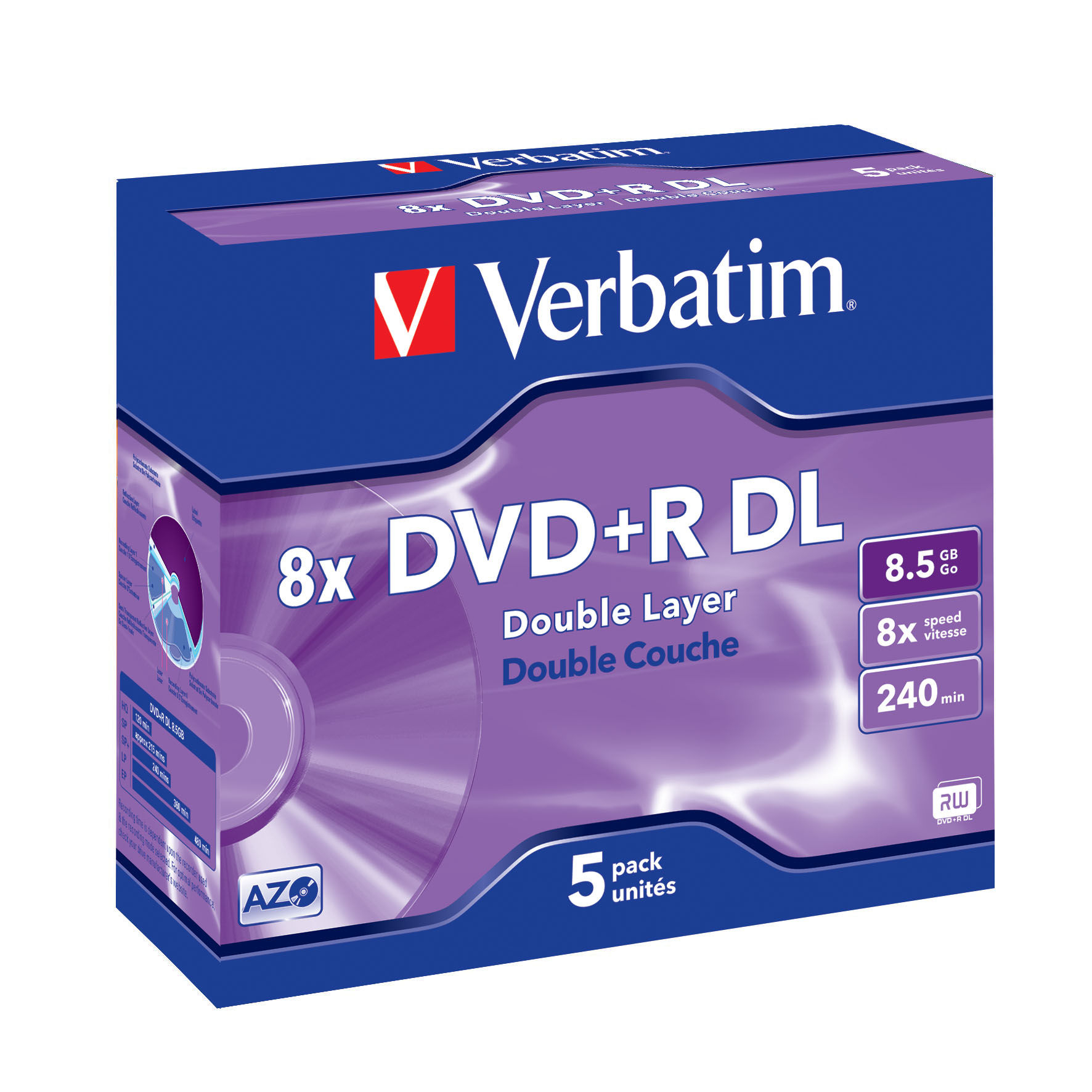 Verbatim DVD+R Double Layer Matt Silver 8x