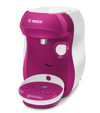 Bosch TAS1001 Kaffeemaschine Vollautomatisch Pad-Kaffeemaschine 0,7 l (Violett, Weiß)