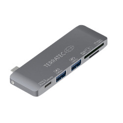 Terratec 283005 Schnittstellen-Hub USB 3.2 Gen 1 (3.1 Gen 1) Type-C 5000 Mbit/s Grau