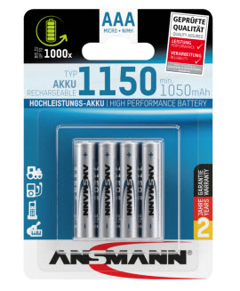Ansmann 1311-0006 Haushaltsbatterie Wiederaufladbarer Akku Nickel-Metallhydrid (NiMH)