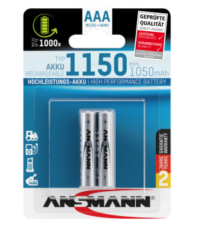 Ansmann 1311-0004 Haushaltsbatterie Wiederaufladbarer Akku Nickel-Metallhydrid (NiMH)