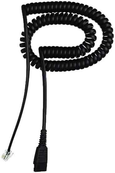 Jabra QD cord, coiled, mod plug
