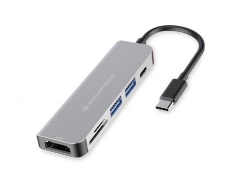 Conceptronic DONN02G Schnittstellen-Hub USB 3.2 Gen 1 (3.1 Gen 1) Type-C 5000 Mbit/s Aluminium