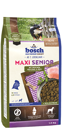 Bosch Hundefutter Maxi Senior Geflügel, 1er Pack (1 x 12.5 kg) 12,5 kg Geflügel, Reis