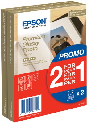 Epson Premium Glossy Photo Paper – 2 für 1, 100 x 150 mm, 255 g/m², 80 Blatt