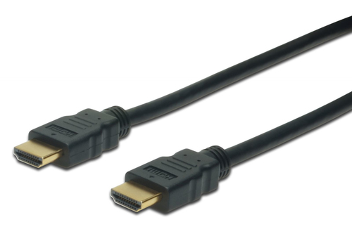 ASSMANN Electronic HDMI High Speed Anschlusskabel, Typ A St/St, 1.0m, m/Ethernet, Ultra HD 60p gold, sw