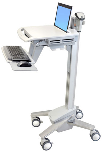 Ergotron StyleView EMR Laptop Cart, SV40 Aluminium, Grau, Wei&szlig; Notebook Multimedia-Wagen