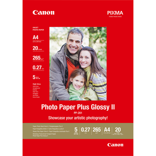 Canon PP-201 Glossy II Fotopapier Plus A4 – 20 Blatt (Weiß)