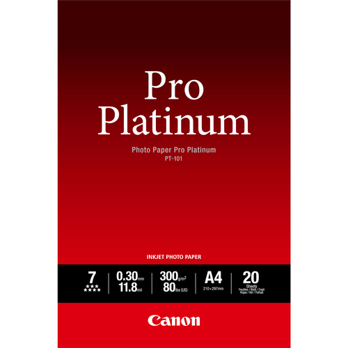 Canon PT-101 Pro Platinum Fotopapier A4 – 20 Blatt (Schwarz)