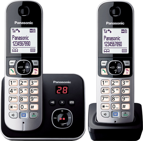 Panasonic KX-TG6822GB Telefon DECT-Telefon Anrufer-Identifikation Schwarz, Silber (Schwarz, Silber)