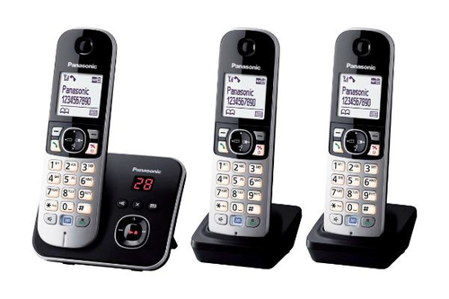 Panasonic KX-TG6823GB Telefon DECT-Telefon Anrufer-Identifikation Schwarz, Silber (Schwarz, Silber)