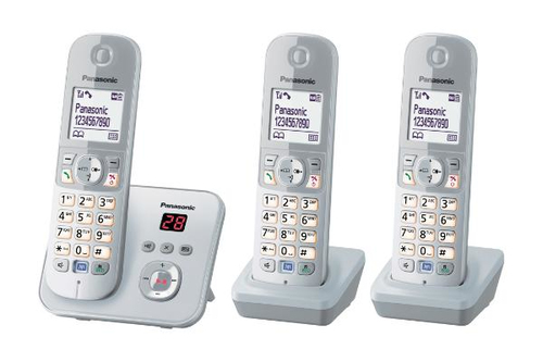 Panasonic KX-TG6823 DECT-Telefon Anrufer-Identifikation Silber, Weiß (Silber, Weiß)