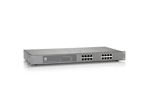 LevelOne 16-Port-Gigabit Ethernet-PoE-Switch, 802.3at PoE+, 480W