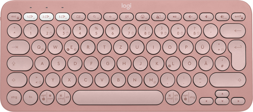 Logitech Pebble Keys 2 K380s Tastatur RF Wireless + Bluetooth QWERTZ Deutsch Pink (Pink)