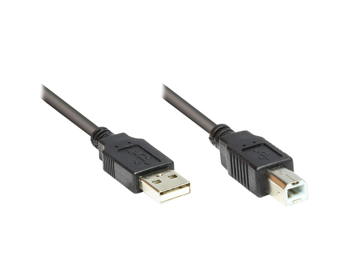 Alcasa 2510-3OFS 3m USB A USB B M&auml;nnlich M&auml;nnlich Schwarz USB Kabel