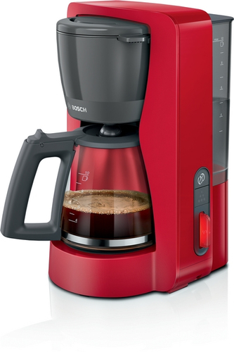 Bosch TKA3M134 Kaffeemaschine Filterkaffeemaschine 1,25 l (Rot)