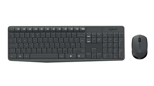 Logitech MK235 US International RF Wireless QWERTY Grau