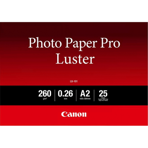 Canon LU-101 Professionelles Fotopapier Luster A2, 25 Blatt (Weiß)