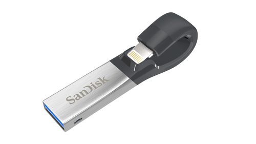 Sandisk iXpand 64GB 64GB USB 3.0/Lightning Schwarz, Silber USB-Stick