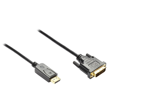 Alcasa DisplayPort/DVI-D, 1m DVI-D DisplayPort Schwarz Kabelschnittstellen-/adapter