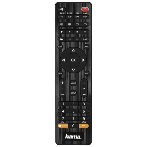 Hama 00012307 Fernbedienung IR Wireless AUX1, Kabel, DVD/Blu-ray, SAT, TV, VCR Drucktasten
