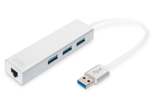 Digitus USB 3.0 3-Port Hub & Gigabit LAN-Adapter