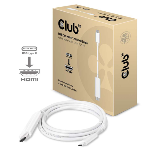 CLUB3D USB C auf HDMI™ 2.0 UHD Kabel Aktiv 1.8M