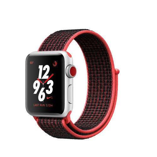 Apple Watch Nike+ OLED GPS Display diagonal Silber Smartwatch (Schwarz, Rot, Silber)
