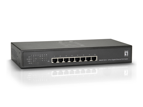 LevelOne GEP-0812W120 Netzwerk-Switch Gigabit Ethernet (10/100/1000) Power over Ethernet (PoE) Grau