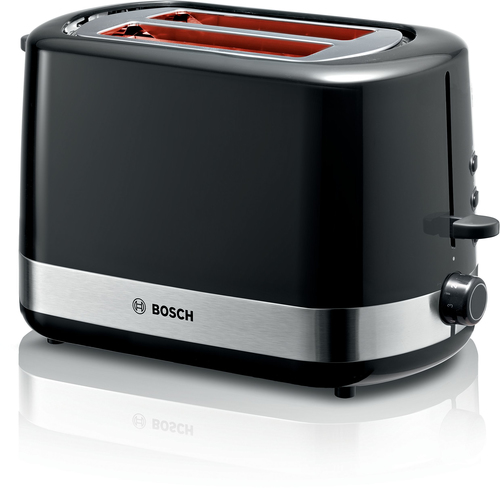 Bosch TAT6A513 Toaster 2 Scheibe(n) 800 W Schwarz, Edelstahl (Schwarz, Edelstahl)