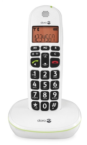 Doro PhoneEasy 100w DECT-Telefon Anrufer-Identifikation Weiß