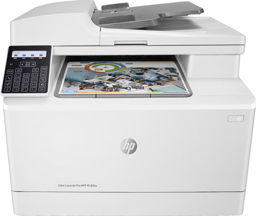 HP Color LaserJet Pro MFP M183fw, Drucken, Kopieren, Scannen, Faxen, Automatische Dokumentenzuführung für 35 Blatt; Energieeffizient; Hohe Sicherheit; Dualband Wi-Fi (Weiß)