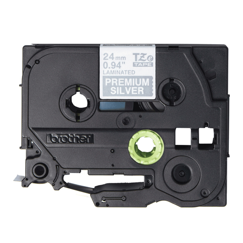 Brother TZe-PR955 Etiketten erstellendes Band Wei&szlig; auf Silber