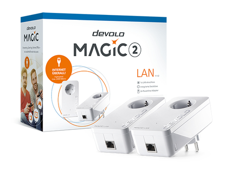 Devolo Magic 2 LAN 2400 Mbit/s Eingebauter Ethernet-Anschluss Weiß 2 Stück(e)