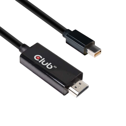 CLUB3D Mini DisplayPort&trade; 1.4 Cable to HDMI&trade; 2.0b HDR Active Adapter Male/Male 2m/6.56 ft
