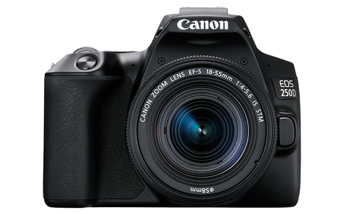 Canon EOS 250D + EF-S 18-55mm f/4-5.6 IS STM SLR-Kamera-Set 24,1 MP CMOS 6000 x 4000 Pixel Schwarz (Schwarz)