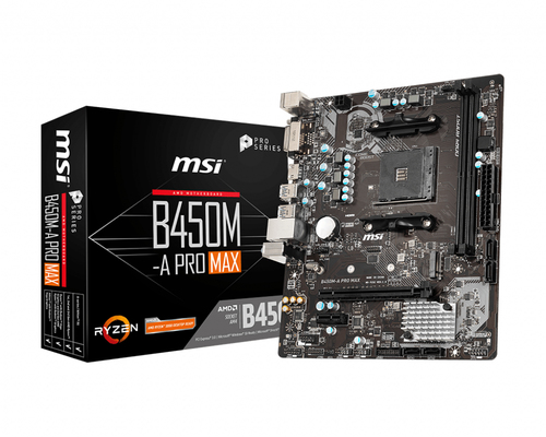MSI B450M-A PRO MAX Motherboard AMD B450 Socket AM4 micro ATX