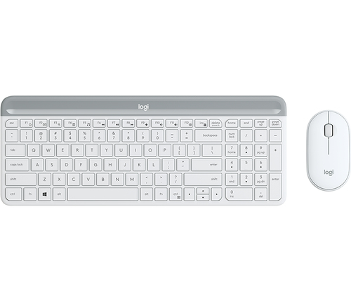 Logitech Slim Wireless Keyboard and Mouse Combo MK470 Tastatur USB QWERTZ Deutsch Weiß (Weiß)