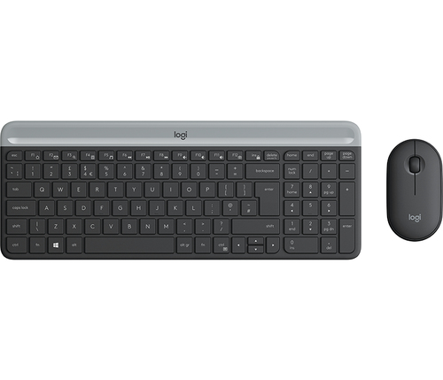 Logitech Slim Wireless Keyboard and Mouse Combo MK470 Tastatur USB QWERTZ Deutsch Graphit (Graphit)