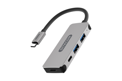 Sitecom CN-384 Schnittstellen-Hub USB 3.2 Gen 1 (3.1 Gen 1) Type-C 5000 Mbit/s Aluminium, Schwarz