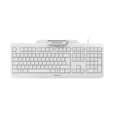CHERRY SECURE BOARD 1.0 Kabelgebundene Chipkarten Tastatur, Hell Grau, USB (QWERTZ - DE)