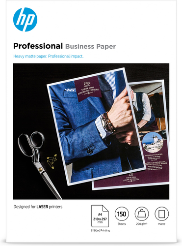 HP Professional Business Papier, matt, 200 g/m2, A4 (210 x 297 mm), 150 Blatt (Weiß)